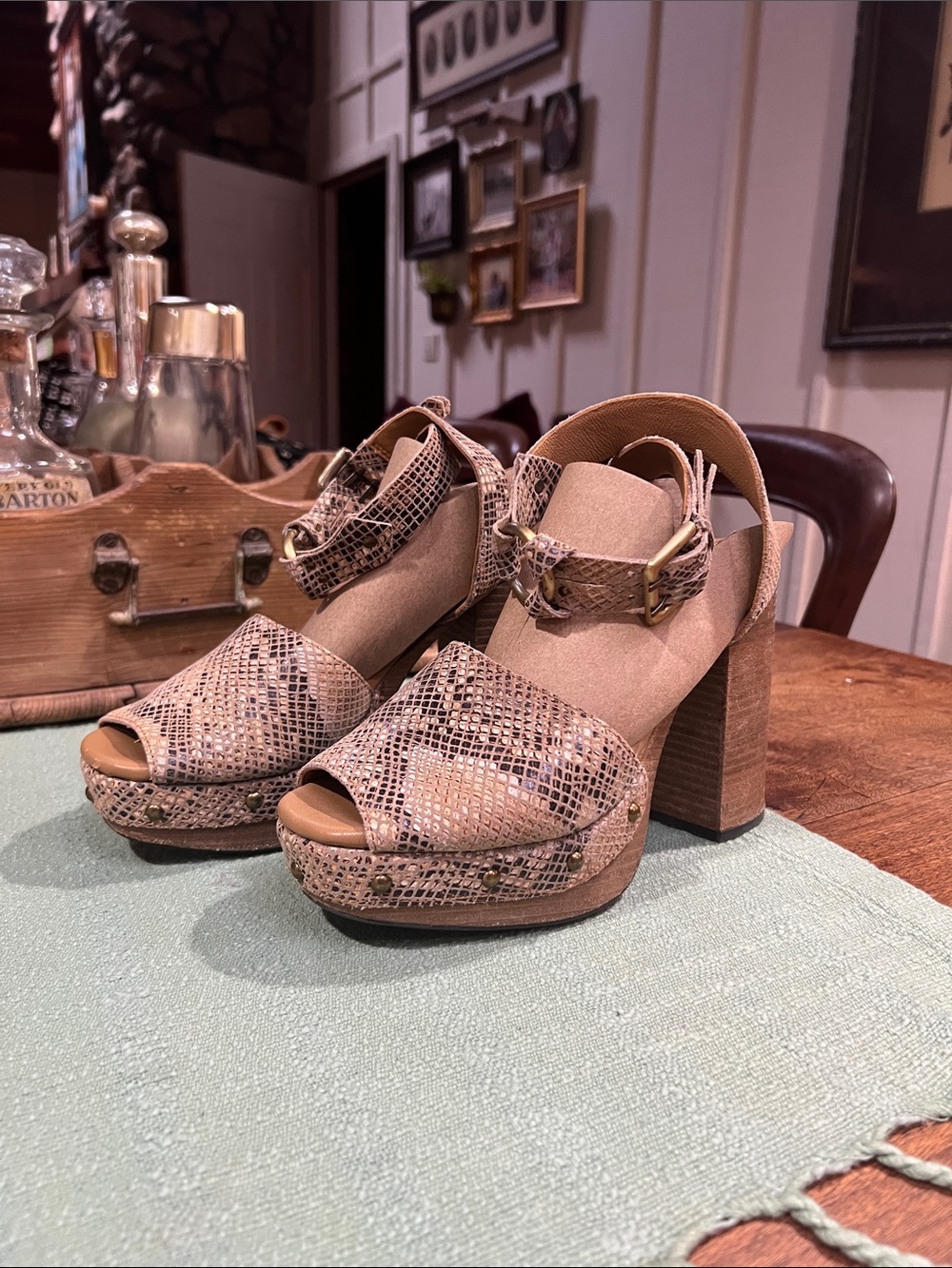 Free People Justine Snakeskin Platforms